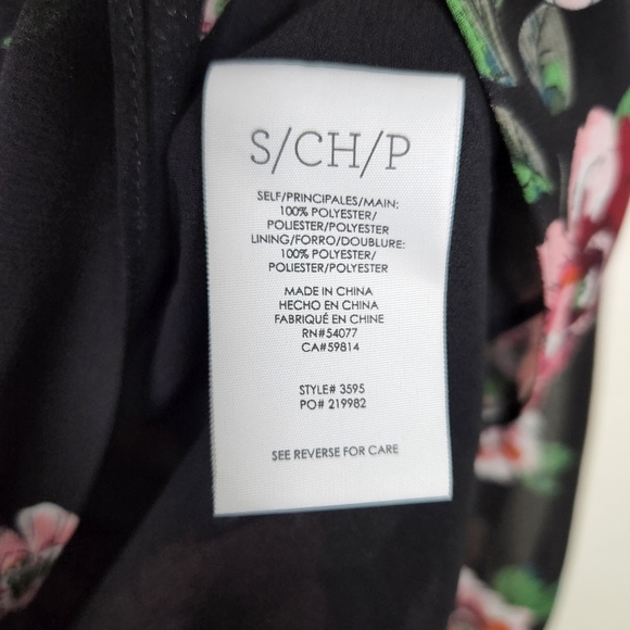 Cabi Black Garden Floral Popover Blouse Top Lined V Neck Sz S - Picture 5 of 6